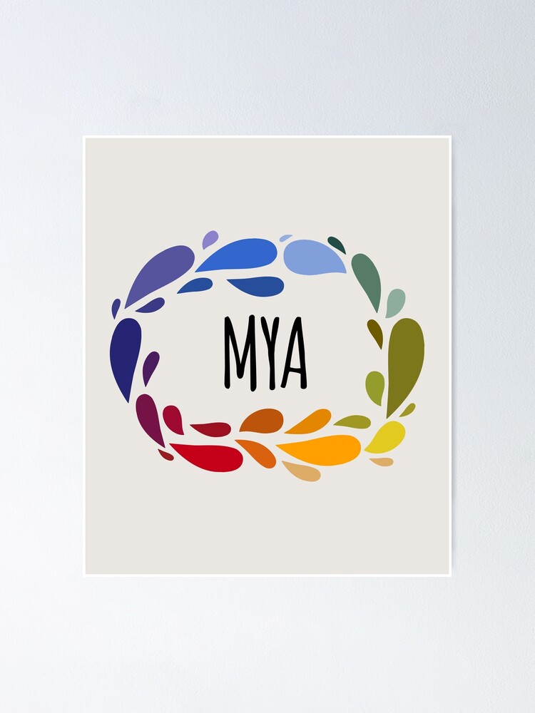 Mya Name Hand Lettering in Faux Gold Letters - Mya - Posters and Art Prints