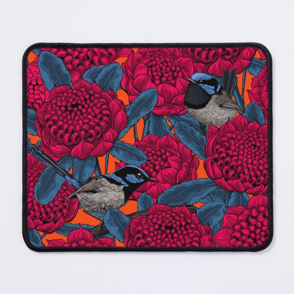 Item preview, Red waratah and fairy wrens designed and sold by Katerina Mitkova Kirilova.