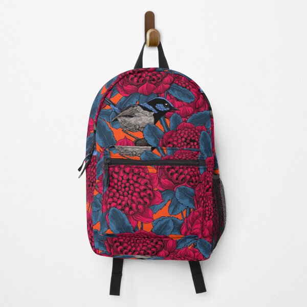 Item preview, Red waratah and fairy wrens designed and sold by Katerina Mitkova Kirilova.