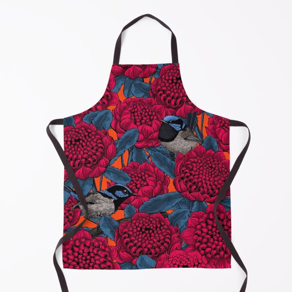 Item preview, Red waratah and fairy wrens designed and sold by Katerina Mitkova Kirilova.