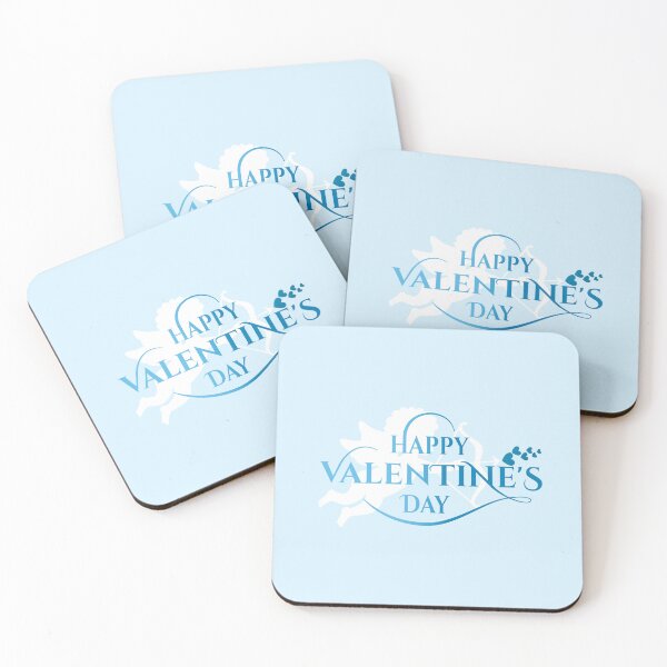 Item preview, Cupid Hearts Valentine’s Day (Aqua/White on Blue) designed and sold by PawsitiveMum.