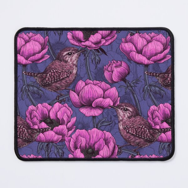 Item preview, Wrens in the anemone garden designed and sold by Katerina Mitkova Kirilova.