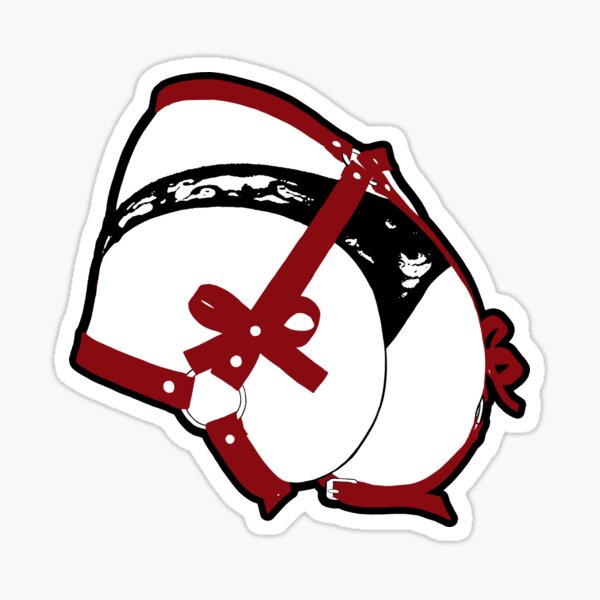 Leather harness artwork - Shibari rope Sticker