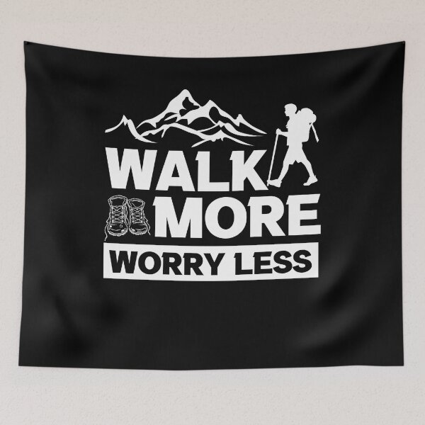 Item preview, Walk More Worry Less Shirt, Walk More Shirt, Worry Less Shirt, Walking T-Shirt, Outdoors Shirt, Nature Shirt, Walk Shirt designed and sold by aymob.