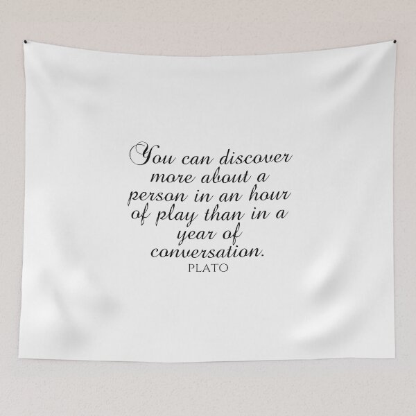 Item preview, Plato Quote - You Can Discover More About A Person In An Hour Of Play Than In A Year Of Conversation - Play - Black designed and sold by PhiloJourney.