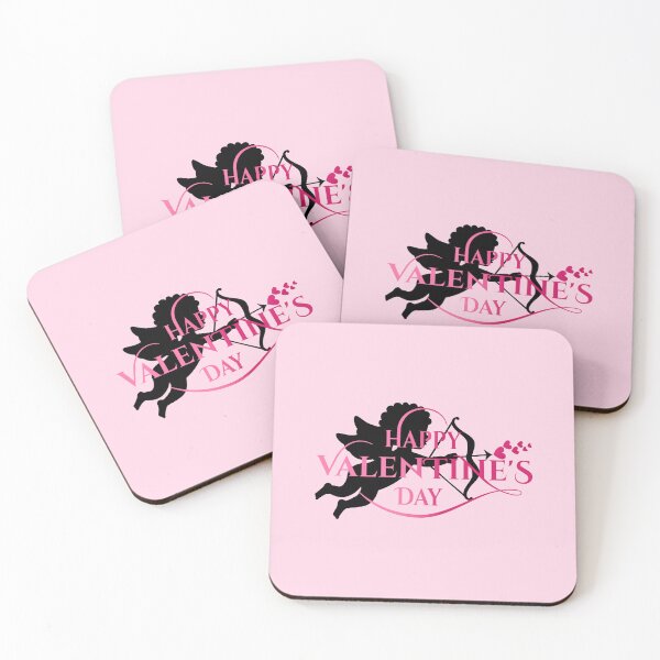 Item preview, Cupid Hearts Valentine’s Day (Pink/Black on Pink) designed and sold by PawsitiveMum.