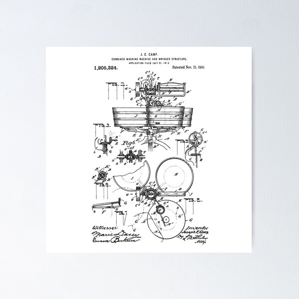 Item preview, Washing Machine patent 1916 designed and sold by anodyle.
