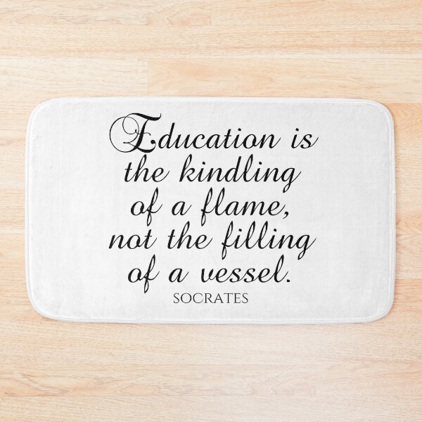 Item preview, Socrates Quote - Education Is The Kindling Of A Flame Not The Filling Of A Vessel - Education - Black designed and sold by PhiloJourney.