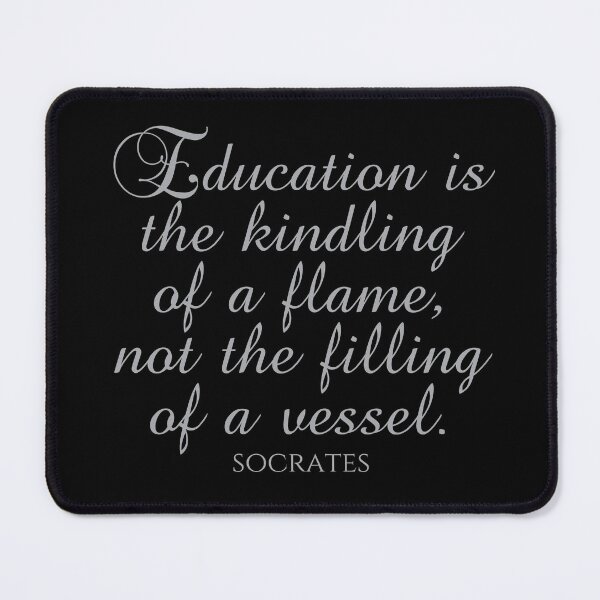 Item preview, Socrates Quote - Education Is The Kindling Of A Flame Not The Filling Of A Vessel - Teaching - Silver designed and sold by PhiloJourney.