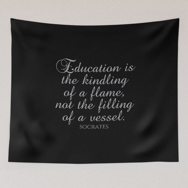 Item preview, Socrates Quote - Education Is The Kindling Of A Flame Not The Filling Of A Vessel - Teaching - Silver designed and sold by PhiloJourney.