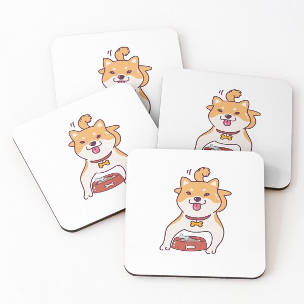 Item preview, Shiba Inu's with Food Bowl Yum designed and sold by patsyrosedesign.