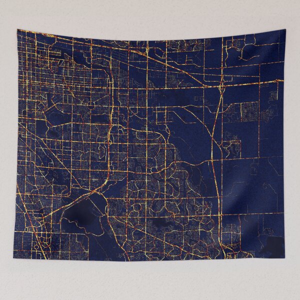 Aperçu de l'œuvre Carte d'Aurora, Colorado, États-Unis - Ville de nuit créée et vendue par deMAP.
