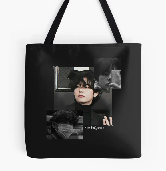 KIM TAEHYUNG INITIALS TOTE BAG - BLACK