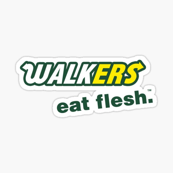 "Walkers. Eat Flesh.™ (The Walking Dead)" Sticker by odibil Redbubble