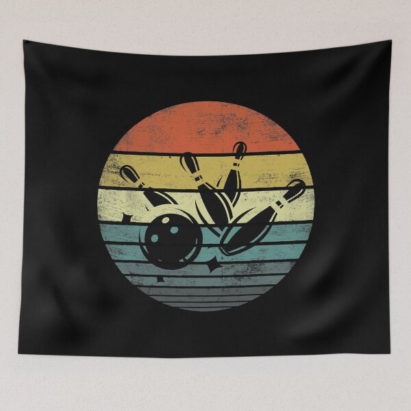 Item preview, Retro Sunset Bowling Ball Silhouette Bowling Bowler designed and sold by Rebecca-Cruz.