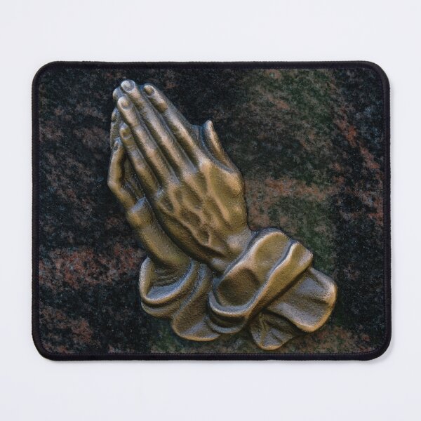 Item preview, Bronze praying hands on a granite slab designed and sold by LuceVeritatis.