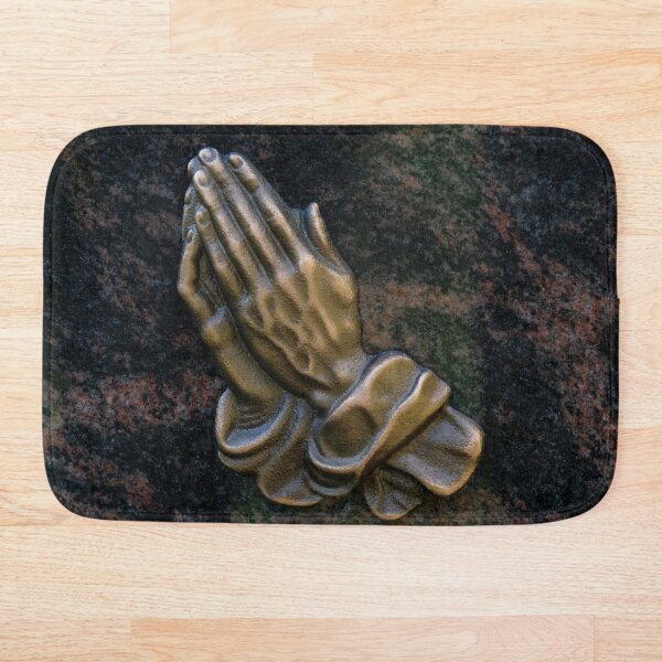 Item preview, Bronce rezando manos sobre una losa de granito designed and sold by LuceVeritatis.
