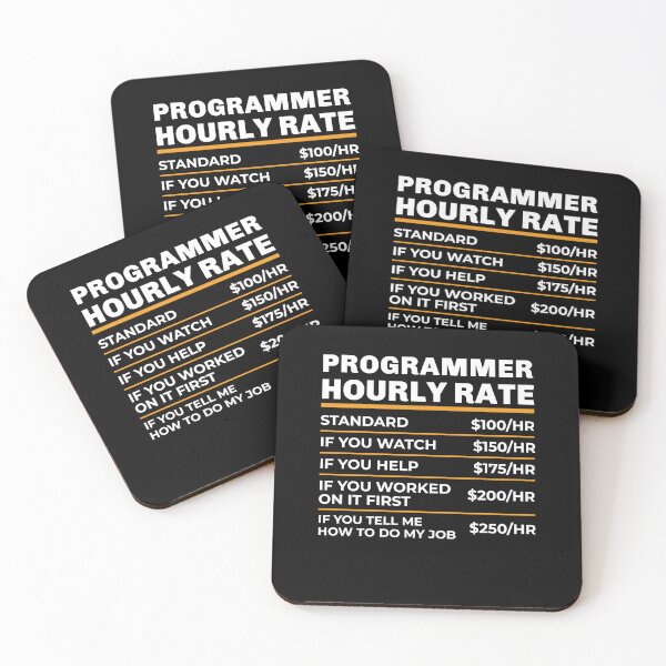 Item preview, Programmer Hourly Rate Shirt, Software Programmer Shirt, Funny Programmer Gift, Computer Science, Software Developer, Programmer Labor Rates designed and sold by aymob.