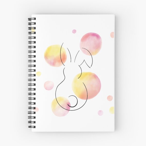 Item preview, Bunnies on pink and yellow watercolor circles designed and sold by PiX by PE.