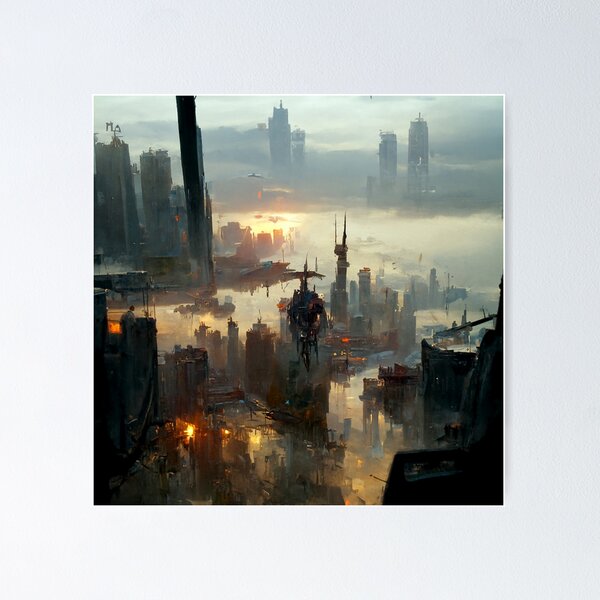 Item preview, Anime Art Cyberpunk City Morning Sunrise AI Generated Image designed and sold by patricklevar.
