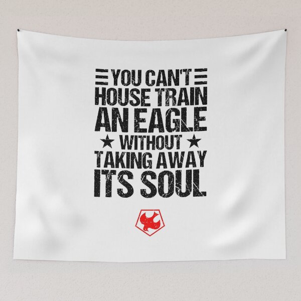 Item preview, BLACK "You can't train an eagle without taking away its soul" (PEACEMAKER SERIES quote) designed and sold by frikybomb.