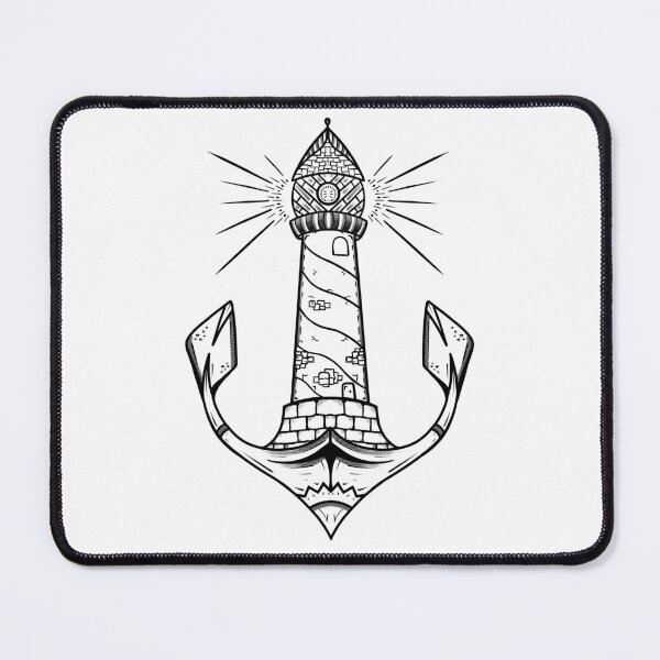 Item preview, Tattoo Anchor And Lighthouse Shadow Design designed and sold by Shirtilike.