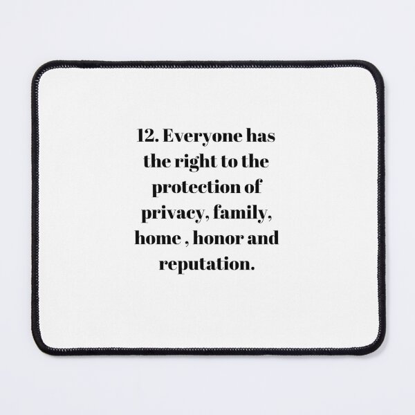 Item preview, Universal Declaration of Human Rights Article 12 designed and sold by Freihalt.