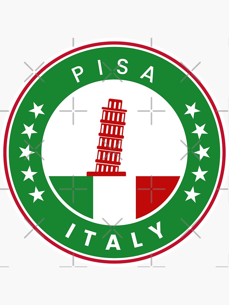 "Leaning Tower of Pisa Pisa Italy Country and National flags purple