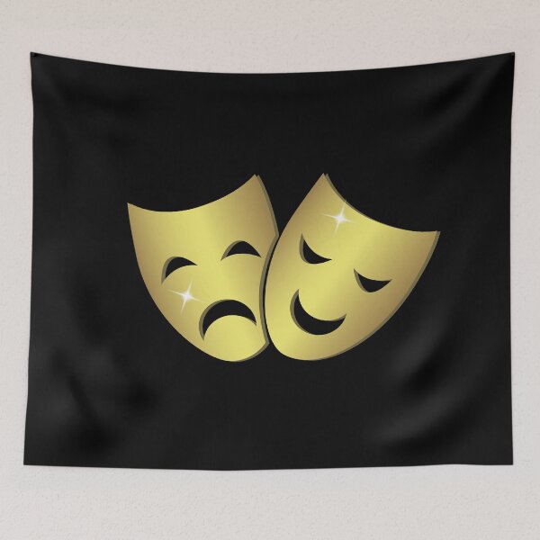 Item preview, Theater masks: happy and sad faces designed and sold by pixxart.