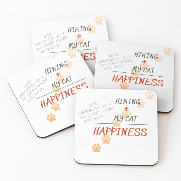 Item preview, note: happiness is a day spent hiking with my cat	 designed and sold by Ala'Salem| Cute Characters, Real Moods.