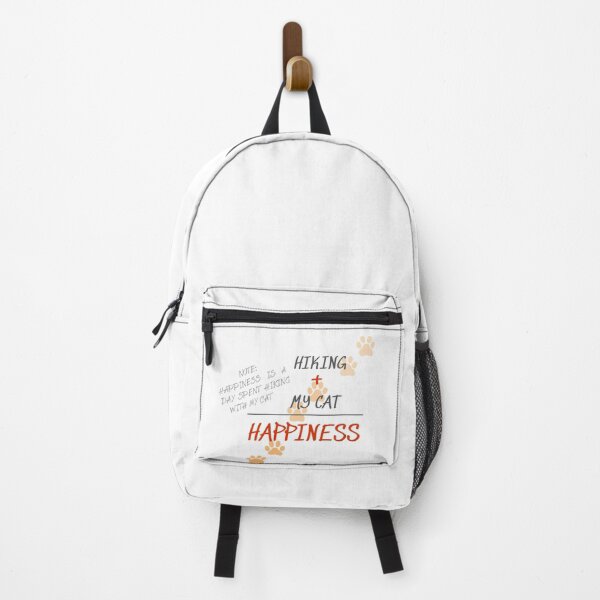 Item preview, note: happiness is a day spent hiking with my cat	 designed and sold by Ala'Salem| Cute Characters, Real Moods.