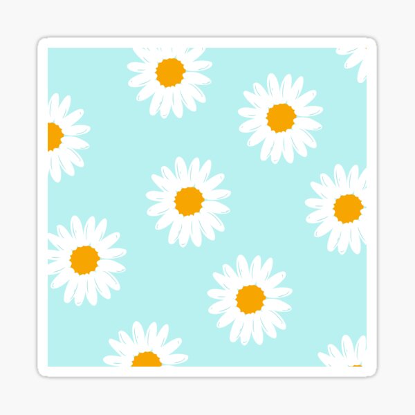 Blue Daisy Pattern Sticker