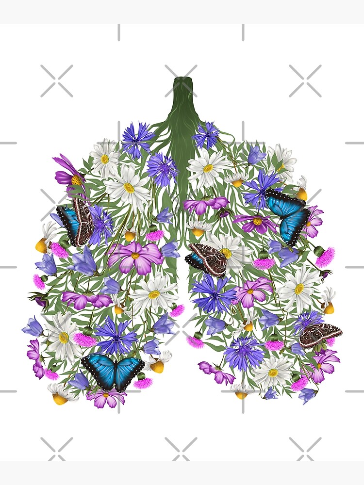 "Natures Breath floral butterflies lungs,Lung Anatomy and Flowers Art