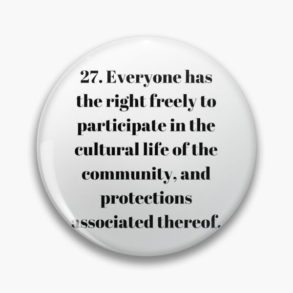 Item preview, Universal Declaration of Human Rights Article 27 designed and sold by Freihalt.