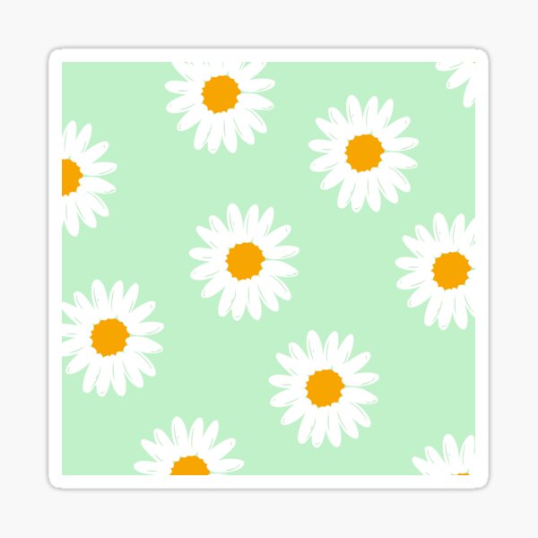 Green Daisy Pattern Sticker