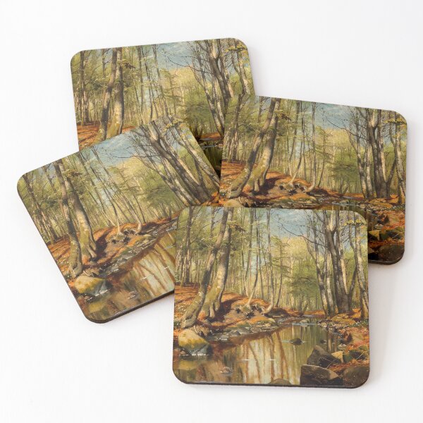 Item preview, A wooded river landscape, by Peder Mork Monsted designed and sold by Irina Polyanskaya.