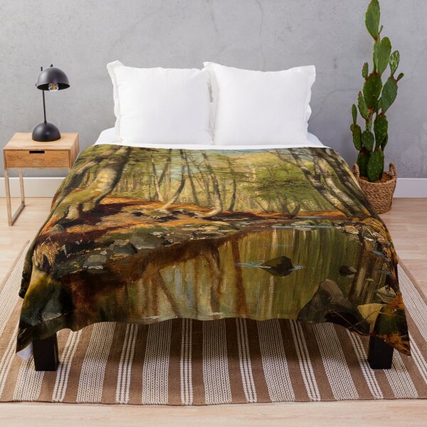Item preview, A wooded river landscape, by Peder Mork Monsted designed and sold by Irina Polyanskaya.