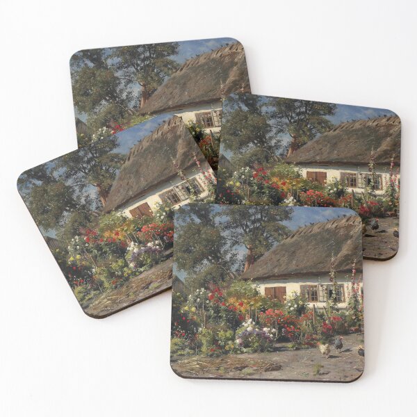 Item preview, A Cottage Garden with Chickens, by Peder Mork Monsted designed and sold by Irina Polyanskaya.