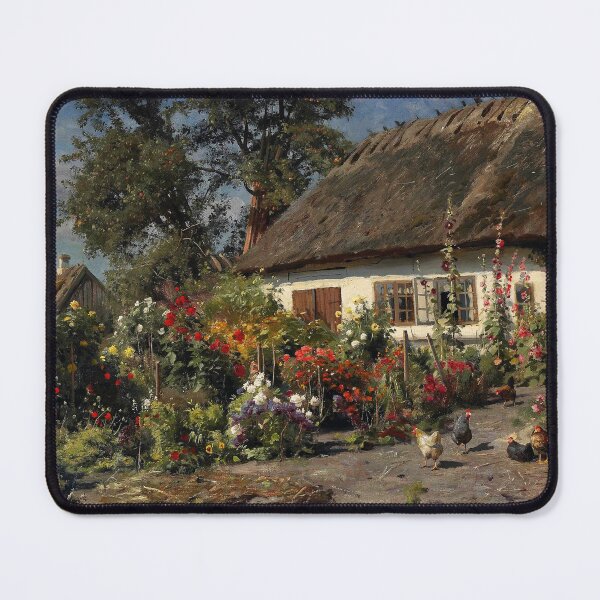 Item preview, A Cottage Garden with Chickens, by Peder Mork Monsted designed and sold by Irina Polyanskaya.