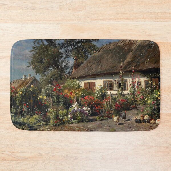 Item preview, A Cottage Garden with Chickens, by Peder Mork Monsted designed and sold by Irina Polyanskaya.