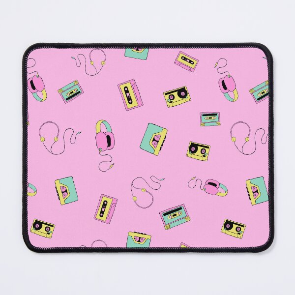 Item preview, Vintage cassette tapes headphones & walkmans - 80s pink colorway designed and sold by designhalffull.