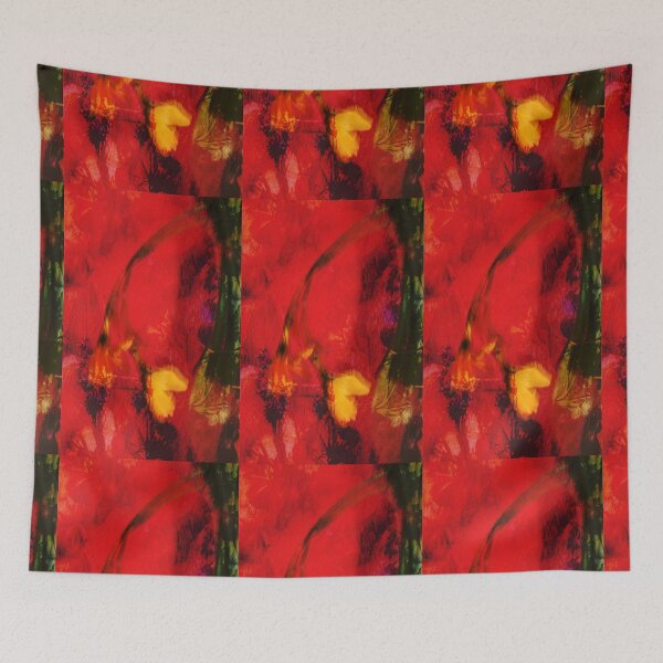 Item preview, VIVID RED AND YELLOW ABSTRACT FLOWERS          designed and sold by scarletjames.