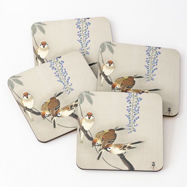 Item preview, Ring sparrows at wisteria, japanese art designed and sold by vanyadesign.