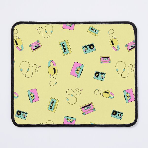 Item preview, Vintage cassette tapes headphones & walkmans - 80s yellow colorway designed and sold by designhalffull.