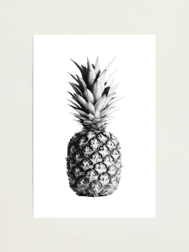 Impression photo for Sale avec l uvre Ananas noir et blanc