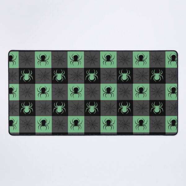 Item preview, Green grey and black checkered with spiders and webs designed and sold by DemonicGloom.