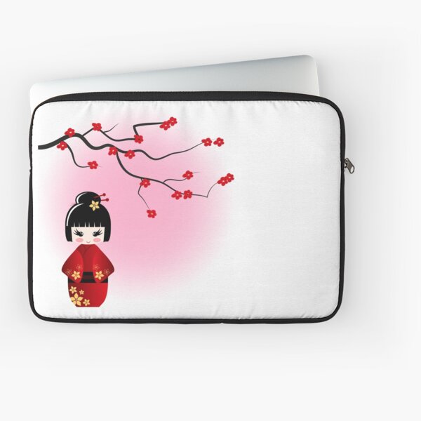 Item preview, Japanese kokeshi doll at sakura blossoms designed and sold by pixxart.