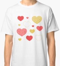Red & Gold Hearts Classic T-Shirt