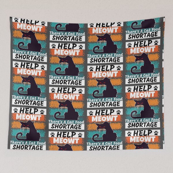 Item preview, Funny Cat Lover Cat Food Shortage Angry Cat Help Meowt  designed and sold by CharJens.