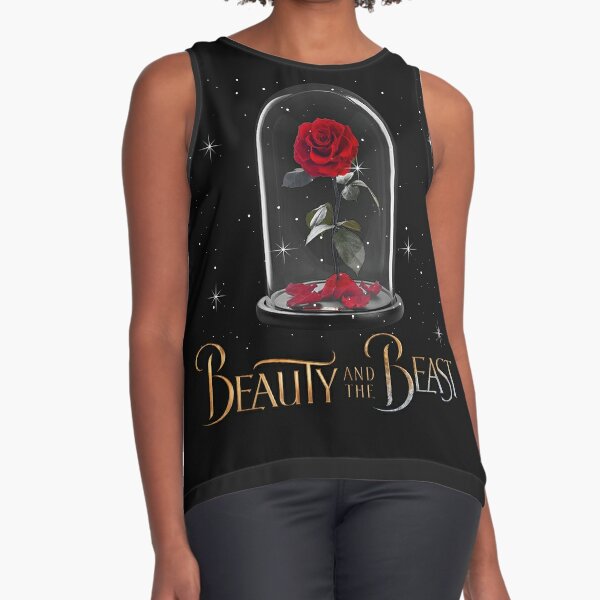 Disney Women's Slim Beauty and The Beast Rose Poster Racerback Graphic Tank  Top, Black, Small : : Clothing, Shoes & Accessories